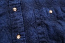 画像5: 00s メキシコ製 PENDLETONペンドルトン TRAIL SHIRT オンブレチェック エルボーパッチ付き ウールシャツ 紺×黒 XL★27 (5)