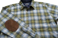 画像3: メキシコ製 PENDLETONペンドルトン TRAIL オンブレチェック エルボーパッチ付き ウールシャツ L★20 (3)