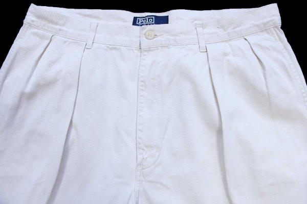 90s ポロ ラルフローレン ツータック コットン チノパン アイボリー