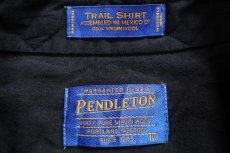 画像4: 00s メキシコ製 PENDLETONペンドルトン TRAIL SHIRT オンブレチェック エルボーパッチ付き ウールシャツ 焦げ茶×グレーブラウン L★26  (4)