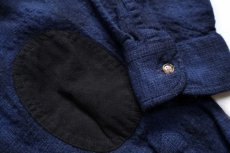 画像6: 00s メキシコ製 PENDLETONペンドルトン TRAIL SHIRT オンブレチェック エルボーパッチ付き ウールシャツ 紺×黒 XL★27 (6)