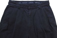 画像4: 90s USA製 ポロ ラルフローレン HAMMOND PANT ツータック コットン チノパン 黒 W29 L30 (4)