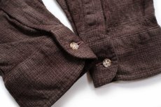 画像5: 00s メキシコ製 PENDLETONペンドルトン TRAIL SHIRT オンブレチェック エルボーパッチ付き ウールシャツ 焦げ茶×グレーブラウン L★26  (5)