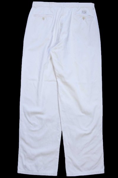 Polo by Ralph Lauren W34×L34 チノパン ホワイト 90s ポロ ラルフローレン ツータック コットン チノパン アイボリー