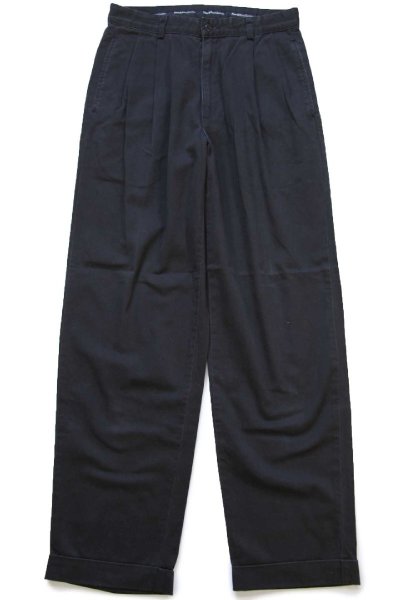 90s USA製 ラルフローレンツータックショーツ ブラック コットンギャバジン 90s USA製 ポロ ラルフローレン HAMMOND PANT ツータック コットン