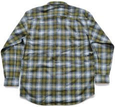 画像2: メキシコ製 PENDLETONペンドルトン TRAIL オンブレチェック エルボーパッチ付き ウールシャツ L★20 (2)