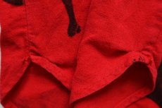 画像7: 90s USA製 MICHIGAN RAGミシガンラグ ムース 総柄 ノーカラー プルオーバー 半袖 コットン パジャマシャツ ワンピース 赤 L/XL (7)