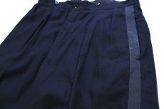 画像6: 50s UNKNOWN サイドライン ツータック スラックス ウールパンツ 濃紺 W33 (6)