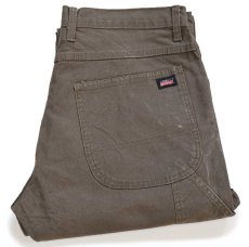 画像1: Dickiesディッキーズ ストレッチ ライトダック地 ペインターパンツ モスグリーン W34 L30 (1)
