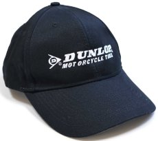 画像1: DUNLOP MOTORCYCLE TIRES ダンロップ ロゴ刺繍 コットンキャップ 黒 (1)