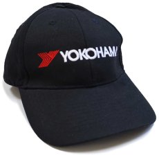 画像1: YOKOHAMA ヨコハマ ロゴ刺繍 キャップ 黒 (1)