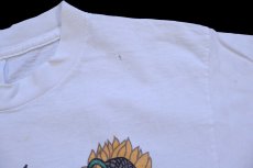 画像6: 90s USA製 パンプキン ひまわり イラスト コットンTシャツ 白 M★ハロウィン (6)