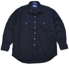 画像1: PENDLETONペンドルトン CANYON SHIRT 無地 ウール ウエスタンシャツ 黒 (1)