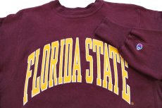 画像3: 90s メキシコ製 Championチャンピオン FLORIDA STATE リバースウィーブ スウェット バーガンディ L (3)