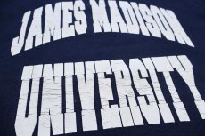 画像4: 90s メキシコ製 Championチャンピオン JAMES MADISON UNIVERSITY ひび割れプリント リバースウィーブ スウェット 紺 XL (4)