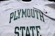 画像3: 90s メキシコ製 Championチャンピオン PLYMOUTH STATE ツートン リバースウィーブ スウェット 杢グレー XL (3)