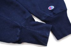 画像6: 90s メキシコ製 Championチャンピオン ロゴ刺繍 レイヤードネック リバースウィーブ スウェット 紺 M (6)