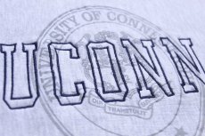画像4: 90s メキシコ製 Championチャンピオン UCONN 刺繍 ツートン リバースウィーブ スウェット 杢グレー L (4)