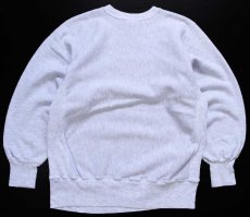 画像2: 90s メキシコ製 Championチャンピオン UCONN 刺繍 ツートン リバースウィーブ スウェット 杢グレー L (2)