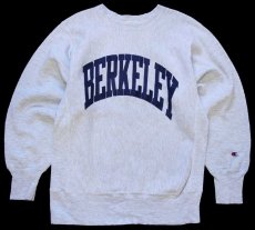 画像1: 90s メキシコ製 Championチャンピオン BERKELEY ひび割れプリント リバースウィーブ スウェット 杢グレー M (1)