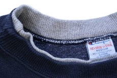 画像5: 90s メキシコ製 Championチャンピオン ロゴ刺繍 レイヤードネック リバースウィーブ スウェット 紺 M (5)