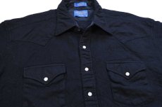 画像3: PENDLETONペンドルトン CANYON SHIRT 無地 ウール ウエスタンシャツ 黒 (3)