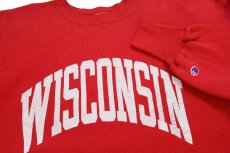 画像3: 90s メキシコ製 Championチャンピオン WISCONSIN ひび割れプリント リバースウィーブ スウェット 赤 M (3)