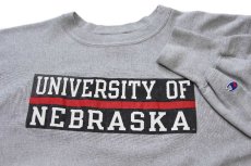 画像3: 90s メキシコ製 Championチャンピオン UNIVERSITY OF NEBRASKA リバースウィーブ スウェット グレー XL (3)
