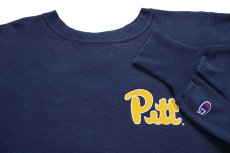 画像3: 90s メキシコ製 Championチャンピオン Pitt 両面プリント リバースウィーブ スウェット 紺 M (3)