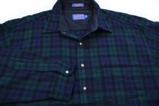 画像3: 00s メキシコ製 PENDLETONペンドルトン ブラックウォッチ タータンチェック ウールシャツ XXL-LONG★22 特大 (3)