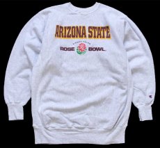 画像1: 90s メキシコ製 Championチャンピオン ARIZONA STATE ROSE BOWL リバースウィーブ スウェット 杢グレー XXL★特大 (1)