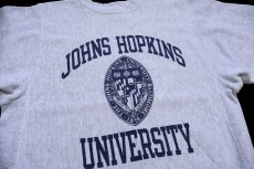 画像3: 90s メキシコ製 Championチャンピオン JOHNS HOPKINS UNIVERSITY 三段 リバースウィーブ スウェット 杢グレー M (3)