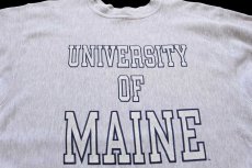 画像3: 90s メキシコ製 Championチャンピオン UNIVERSITY OF MAINE 三段 ひび割れプリント リバースウィーブ スウェット 杢グレー XL (3)