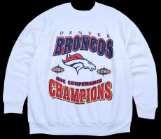 画像1: 90s USA製 NFL DENVER BRONCOS SUPER BOWL XXXII アメフト スウェット 白 2X★特大 (1)