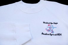 画像3: 90s USA製 Workout For Hope Aerobics Against AIDS 刺繍 スウェット 白 L (3)