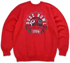 画像1: 90s USA製 ROSE BOWL 1994 Wisconsin Badgers UCLA Bruins アメフト スウェット 赤 XL (1)