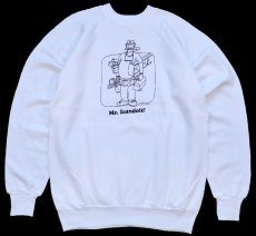 画像1: 80s USA製 Mr. Icandoit! イラスト スウェット 白 L (1)