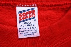 画像4: 80s USA製 FRESNO STATE ブルドッグ 発泡プリント スウェット 赤 XL (4)