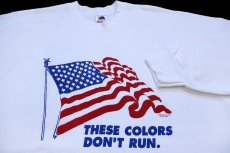 画像3: 90s USA製 THESE COLORS DON'T RUN. 星条旗 スウェット 白 XXL★特大 (3)