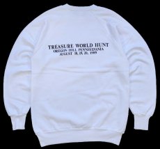 画像2: 80s Superior Detection Systems TREASURE WORLD HUNT ブルドッグ 両面プリント スウェット 白 L (2)