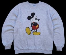 画像1: 80s USA製 Disneyディズニー ミッキー マウス スウェット 杢グレー L (1)