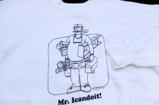 画像3: 80s USA製 Mr. Icandoit! イラスト スウェット 白 L (3)