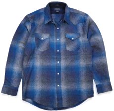 画像1: PENDLETONペンドルトン CANYON オンブレチェック ウール ウエスタンシャツ M★46 (1)