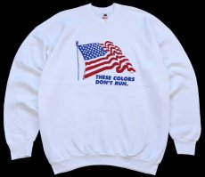 画像1: 90s USA製 THESE COLORS DON'T RUN. 星条旗 スウェット 白 XXL★特大 (1)