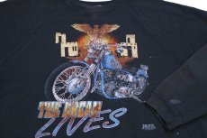 画像3: 90s Hanes THE DREAM LIVES バイク ペンキ飛び スウェット 黒 フェード XXL★特大 (3)