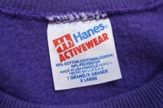 画像5: 90s USA製 Hanes WHEN I AM AN OLD WOMAN I SHALL WEAR PURPLE ハート スウェット 紫 XL (5)