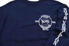 画像3: 80s USA製 PATRIOTS NORTH VERMILION 袖プリント スウェット 紺 M (3)