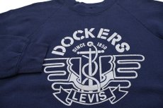 画像3: 80s USA製 DOCKERSドッカーズ ロゴ 発泡プリント スウェット 紺 L★Levi'sリーバイス (3)