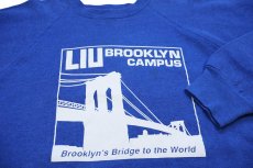 画像3: 90s USA製 LIU BROOKLYN CAMPUS ブリッジ スウェット 青 XL (3)