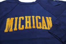 画像3: 80s USA製 Championチャンピオン MICHIGAN フロッキープリント スウェット 紺 L (3)